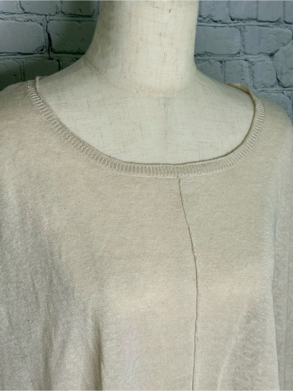 J Jill Sweater M/L Ivory Lightweight Oversized Tunic Dolman Sleeve Soft Knit Top - Picture 2 of 7